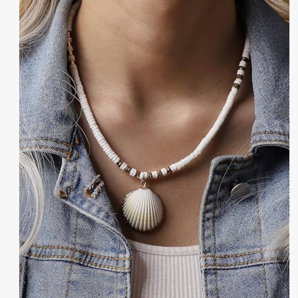White Seashell Necklace – Summer Beach Shell Necklace